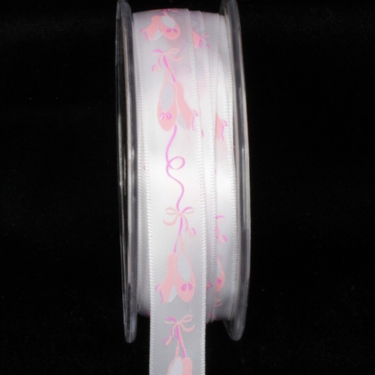 The Ribbon People White and Pink Ballerina Wired Craft Ribbon 0.5" x 108 Yards